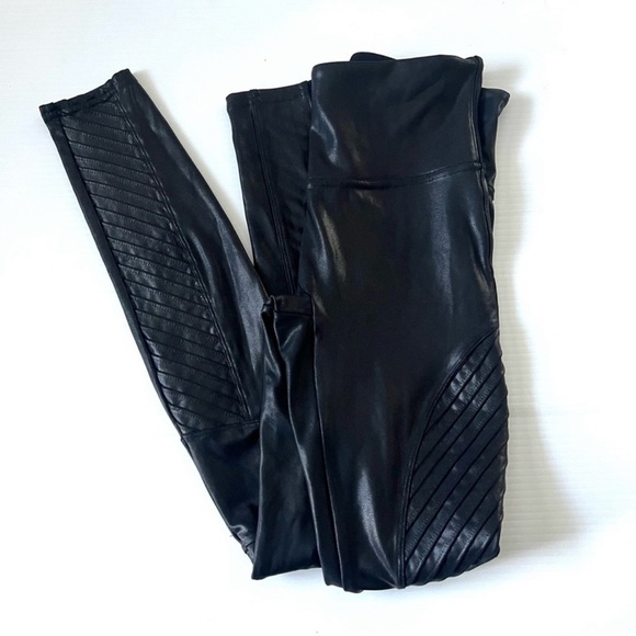SPANX Faux Leather Moto Leggings - Picture 7 of 9